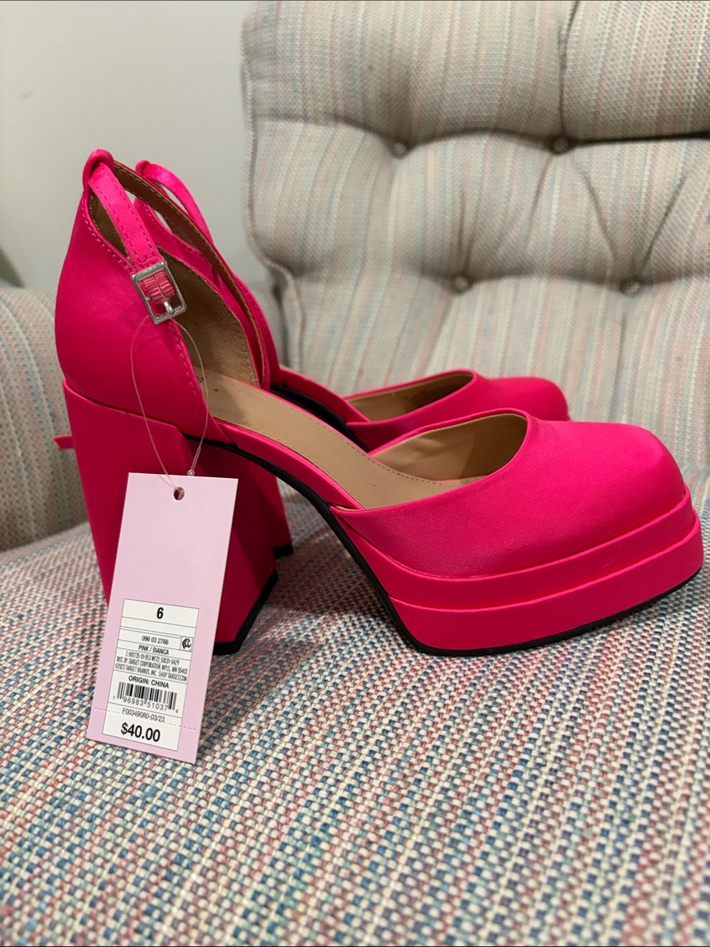 wild fable Hot Pink Platform Block Heel Pumps